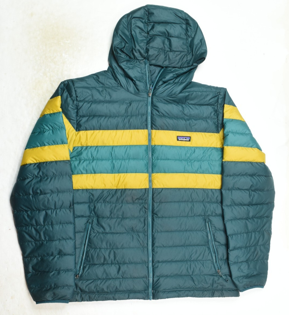 Patagonia Down Sweater Hoody Jacket Mens 2XL Borealis Green Insulated Full-Zip